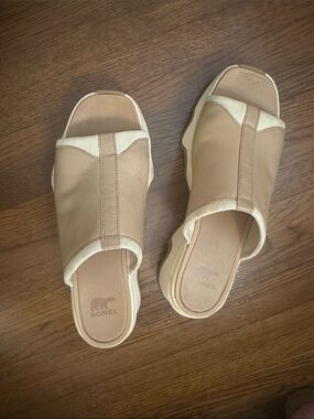 Sorel Women's Leather Slide Mules 10